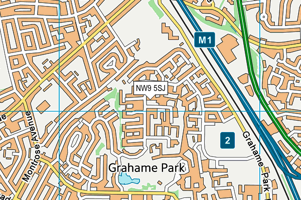 NW9 5SJ map - OS VectorMap District (Ordnance Survey)