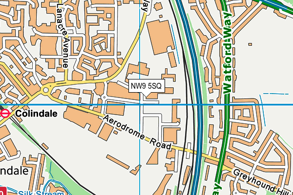 NW9 5SQ map - OS VectorMap District (Ordnance Survey)