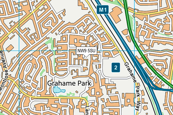NW9 5SU map - OS VectorMap District (Ordnance Survey)