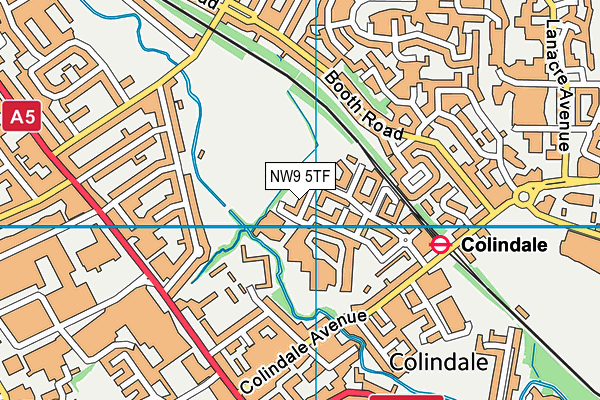 NW9 5TF map - OS VectorMap District (Ordnance Survey)
