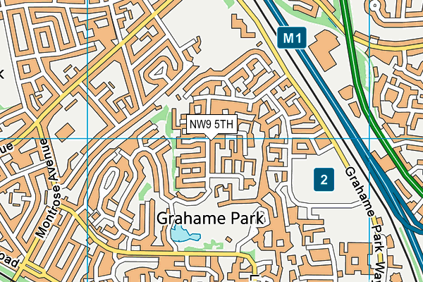 NW9 5TH map - OS VectorMap District (Ordnance Survey)