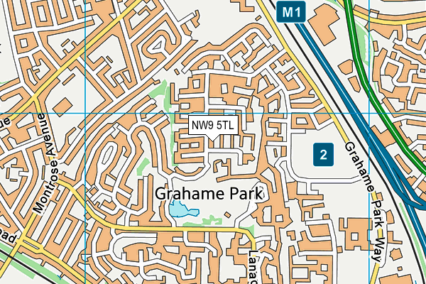 NW9 5TL map - OS VectorMap District (Ordnance Survey)