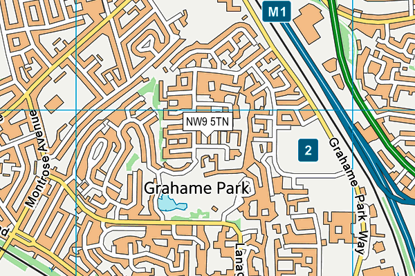 NW9 5TN map - OS VectorMap District (Ordnance Survey)
