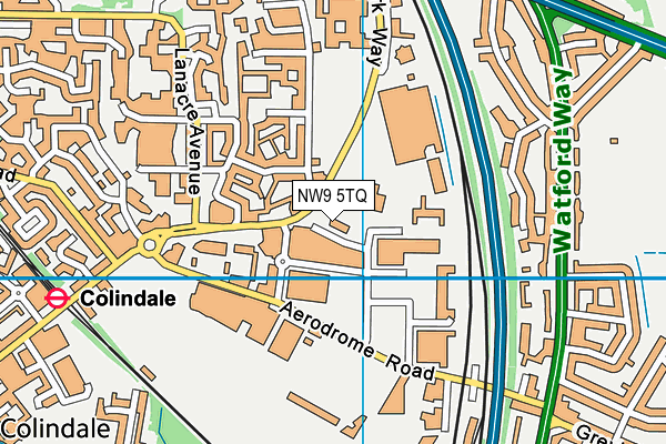 NW9 5TQ map - OS VectorMap District (Ordnance Survey)