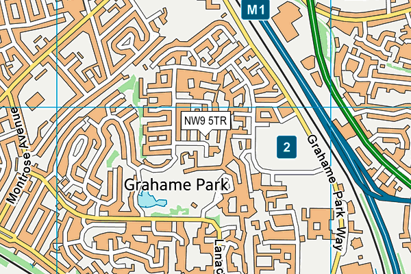 NW9 5TR map - OS VectorMap District (Ordnance Survey)