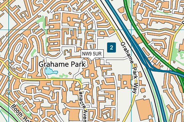 NW9 5UR map - OS VectorMap District (Ordnance Survey)