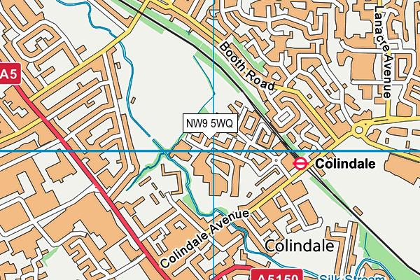 NW9 5WQ map - OS VectorMap District (Ordnance Survey)