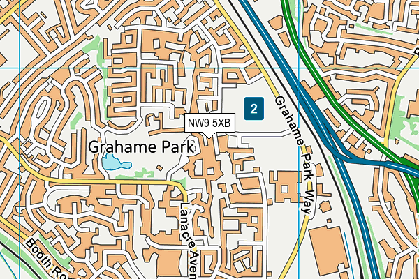 NW9 5XB map - OS VectorMap District (Ordnance Survey)