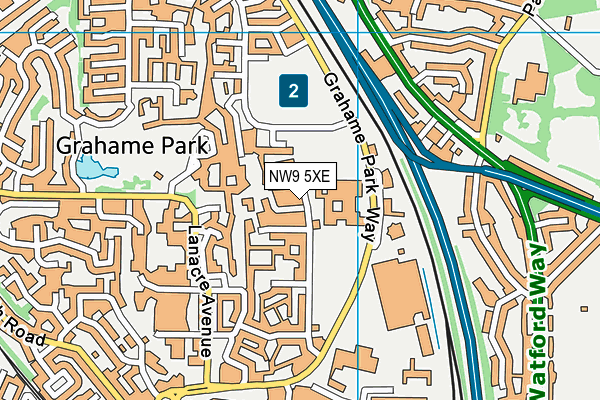 NW9 5XE map - OS VectorMap District (Ordnance Survey)