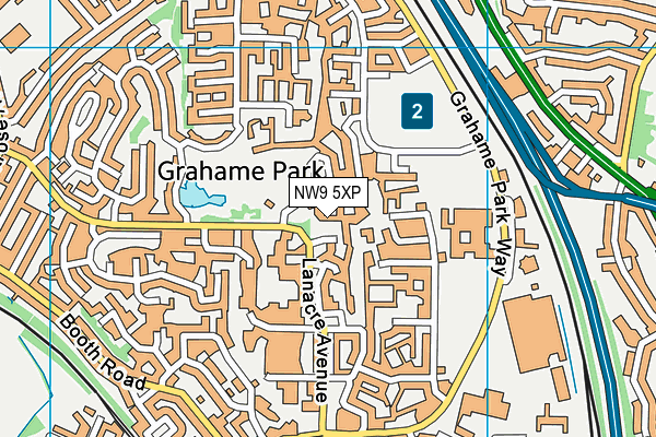 NW9 5XP map - OS VectorMap District (Ordnance Survey)