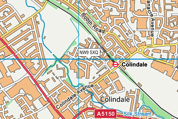 NW9 5XQ map - OS VectorMap District (Ordnance Survey)