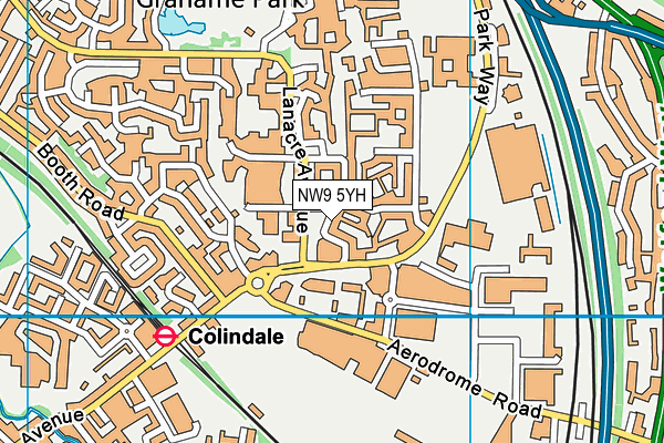 NW9 5YH map - OS VectorMap District (Ordnance Survey)