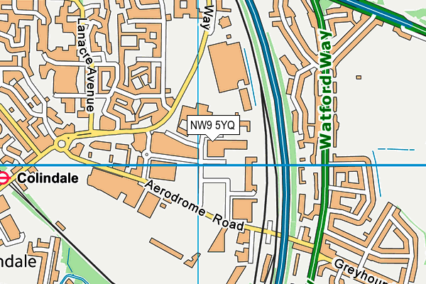 NW9 5YQ map - OS VectorMap District (Ordnance Survey)