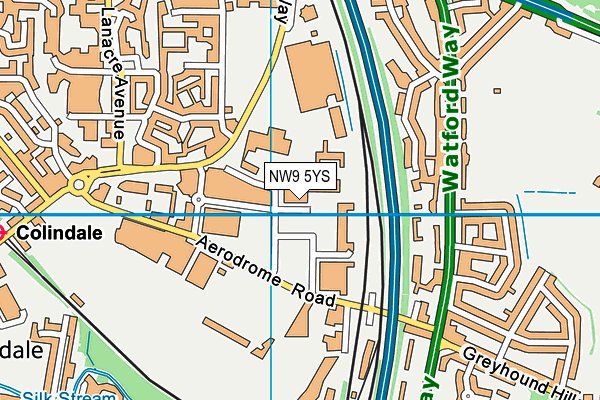 NW9 5YS map - OS VectorMap District (Ordnance Survey)