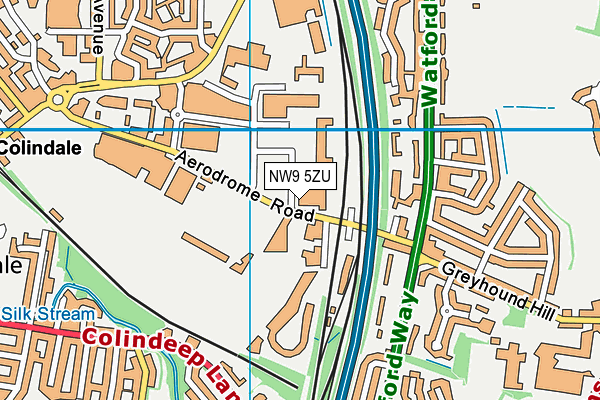 NW9 5ZU map - OS VectorMap District (Ordnance Survey)