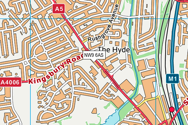 NW9 6AS map - OS VectorMap District (Ordnance Survey)