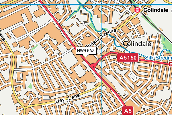 NW9 6AZ map - OS VectorMap District (Ordnance Survey)