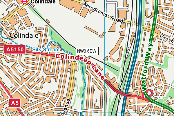 NW9 6DW map - OS VectorMap District (Ordnance Survey)