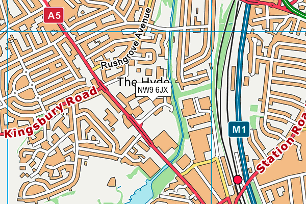 NW9 6JX map - OS VectorMap District (Ordnance Survey)