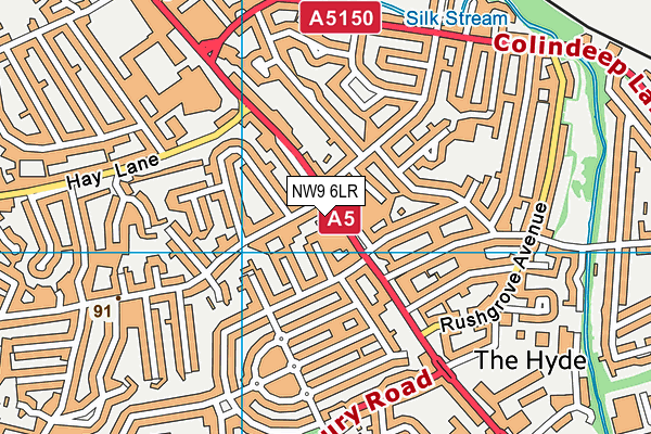 NW9 6LR map - OS VectorMap District (Ordnance Survey)