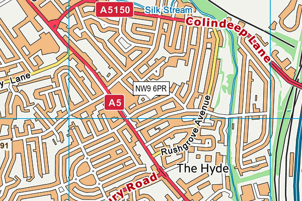 NW9 6PR map - OS VectorMap District (Ordnance Survey)
