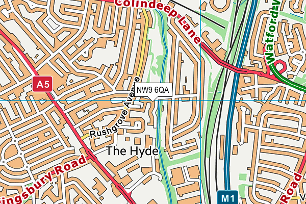 NW9 6QA map - OS VectorMap District (Ordnance Survey)