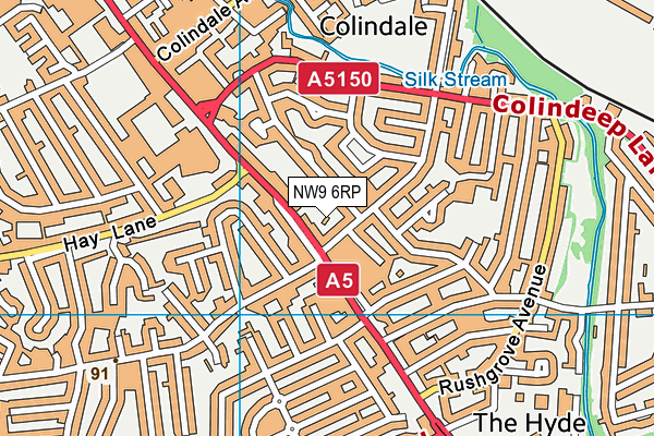 NW9 6RP map - OS VectorMap District (Ordnance Survey)