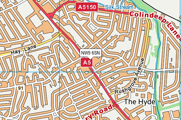 NW9 6SN map - OS VectorMap District (Ordnance Survey)