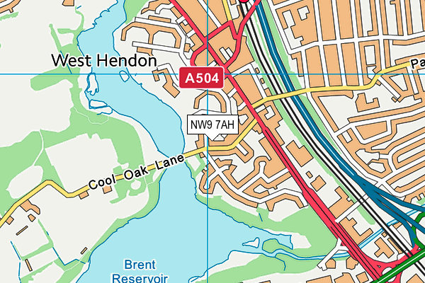 NW9 7AH map - OS VectorMap District (Ordnance Survey)