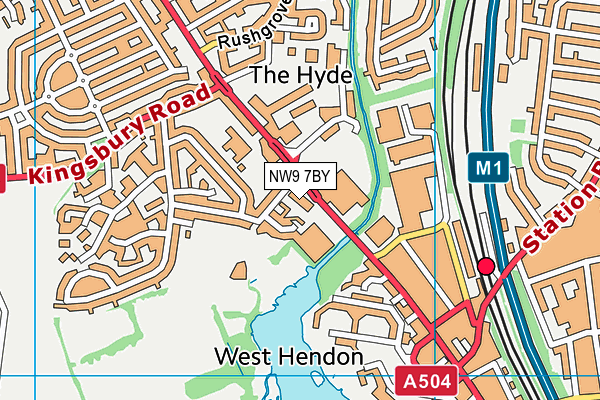 NW9 7BY map - OS VectorMap District (Ordnance Survey)