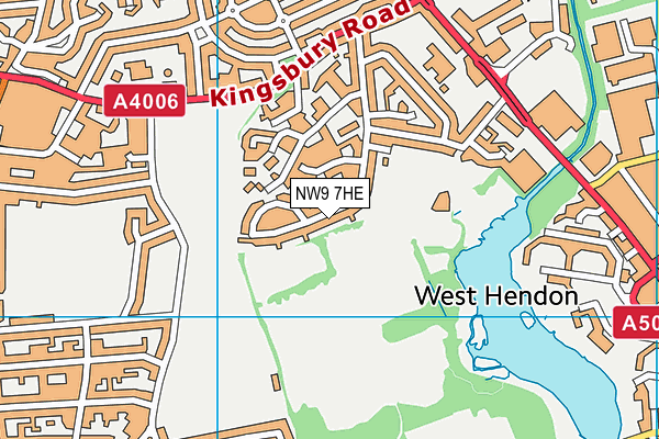 NW9 7HE map - OS VectorMap District (Ordnance Survey)