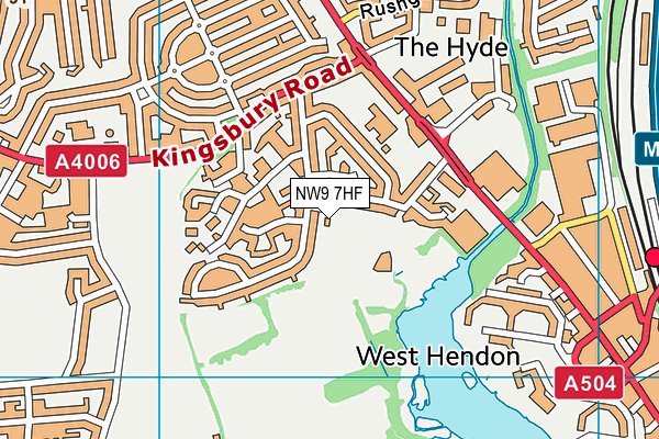 NW9 7HF map - OS VectorMap District (Ordnance Survey)