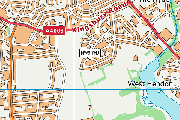 NW9 7HJ map - OS VectorMap District (Ordnance Survey)