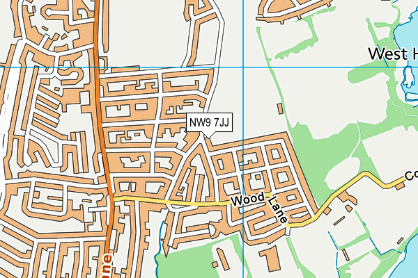 NW9 7JJ map - OS VectorMap District (Ordnance Survey)