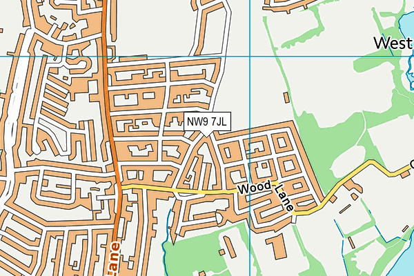 NW9 7JL map - OS VectorMap District (Ordnance Survey)