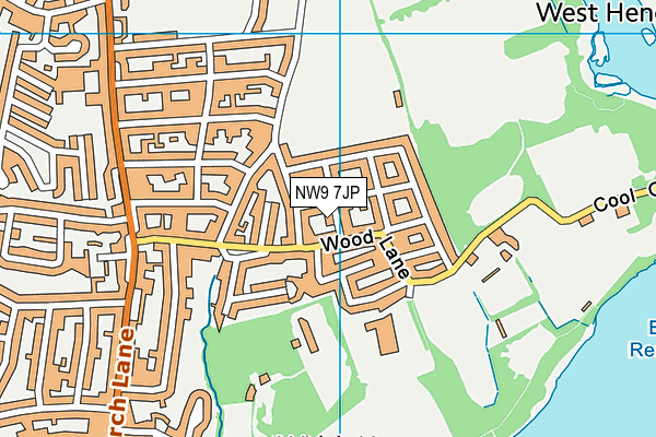 NW9 7JP map - OS VectorMap District (Ordnance Survey)