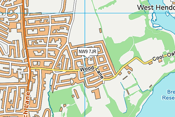 NW9 7JR map - OS VectorMap District (Ordnance Survey)