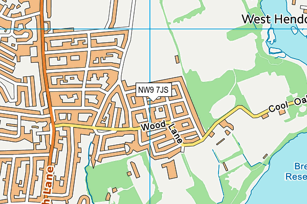 NW9 7JS map - OS VectorMap District (Ordnance Survey)