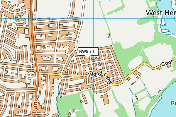 NW9 7JT map - OS VectorMap District (Ordnance Survey)