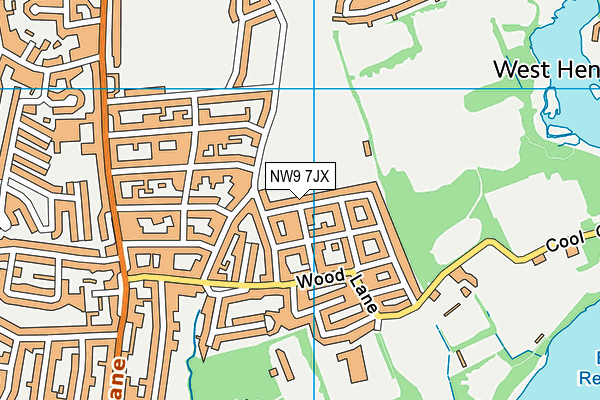 NW9 7JX map - OS VectorMap District (Ordnance Survey)