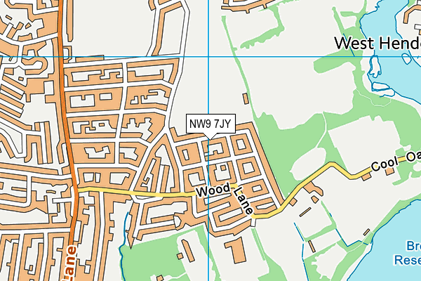 NW9 7JY map - OS VectorMap District (Ordnance Survey)