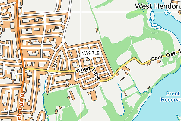 NW9 7LB map - OS VectorMap District (Ordnance Survey)
