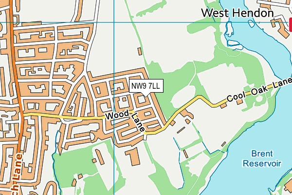 NW9 7LL map - OS VectorMap District (Ordnance Survey)