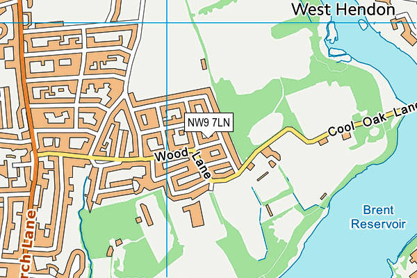 NW9 7LN map - OS VectorMap District (Ordnance Survey)