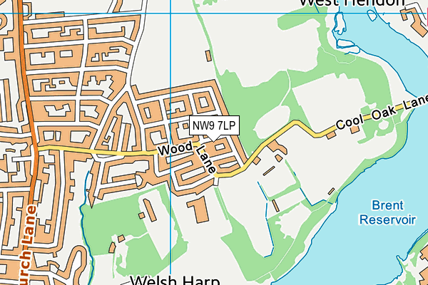 NW9 7LP map - OS VectorMap District (Ordnance Survey)
