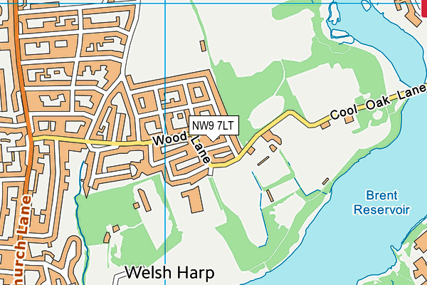 NW9 7LT map - OS VectorMap District (Ordnance Survey)
