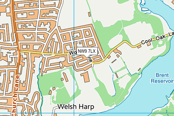 NW9 7LX map - OS VectorMap District (Ordnance Survey)