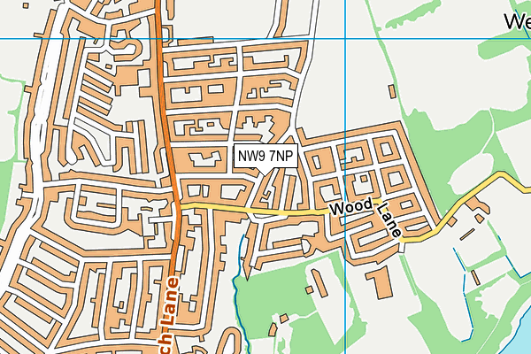 NW9 7NP map - OS VectorMap District (Ordnance Survey)