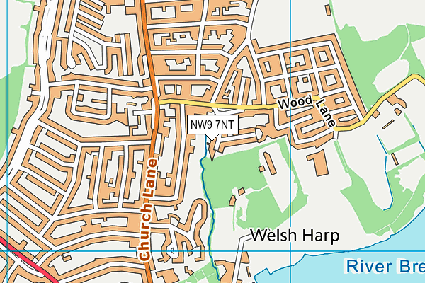 NW9 7NT map - OS VectorMap District (Ordnance Survey)