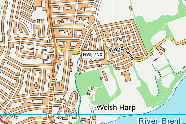 NW9 7NX map - OS VectorMap District (Ordnance Survey)